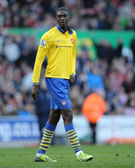 Stoke City V Arsenal 2013-14 Prints: Yaya Sanogo in Action: Stoke City vs Arsenal, Premier League 2013-14