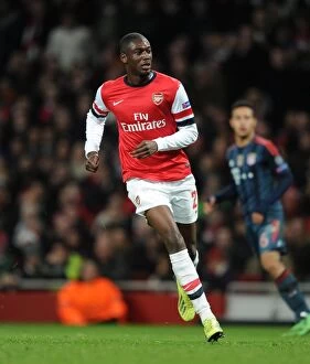 Images Dated 19th February 2014: Yaya Sanogo (Arsenal). Arsenal 0: 2 Bayern Munich. UEFA Champions League. Round of 16, 1st Leg