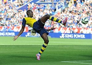 Leicester City v Arsenal 2014-15 Collection: Yaya Sanogo (Arsenal). Leicester City 1: 1 Arsenal. Barclays Premier League. The King Power Stadium