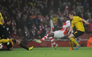 Arsenal V Borussia Dortmund 2014-15 Prints: Yaya Sanogo Scores First Arsenal Goal Against Borussia Dortmund in Champions League