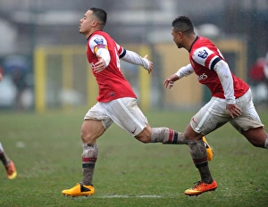 Inter Milan U19 V Arsenal U19 NextGen Series 2012-13 Prints: Yennaris and Gnabry Celebrate Goal: Arsenal U19 vs Inter Milan U19, NextGen Series 2012-13