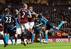 Aston Villa V Arsenal 2011-12 Prints: Yossi Benayoun Scores Brace Against Aston Villa, Gabby Agbonlahor and Alan Hutton Look On