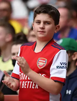 Arsenal V Chelsea - Pre Season Friendly 2021-22 Prints: Young Arsenal Fan Shows Support Amidst 1:2 Defeat against Chelsea at The Emirates, 2021