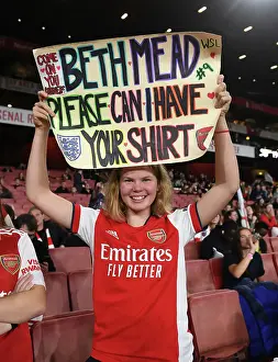 Arsenal Women V FC Zurich Frauen 2022-23 Prints: Young Arsenal Fans Excitement at Emirates Stadium: Arsenal Women vs