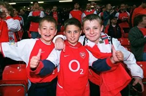 Young Arsenal fans before the game. Arsenal 1: 0 Southampton. The F