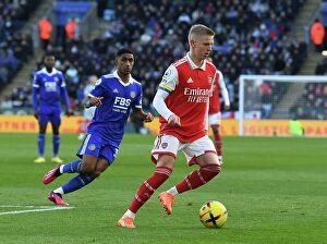 Images Dated 25th February 2023: Zinchenko in Action: Arsenal's Win Against Leicester City, Premier League 2022-23