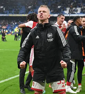 Chelsea V Arsenal 2022-23 Prints: Zinchenko's Celebration: Arsenal's Triumph Over Chelsea in the 2022-23 Premier League